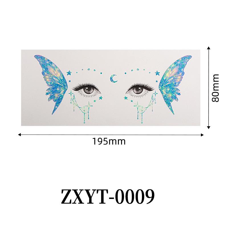 Sparkling Butterfly Mermaid Temporary Face Tattoos Fairy Makeup for Princess Parties Halloween and Stage Performances