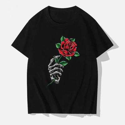 Summer Fashion Pure Cotton Men's T-shirt with Fun Patterns, Soft and Breathable Printed T-shirt for Men, Casual and Loose 100% P