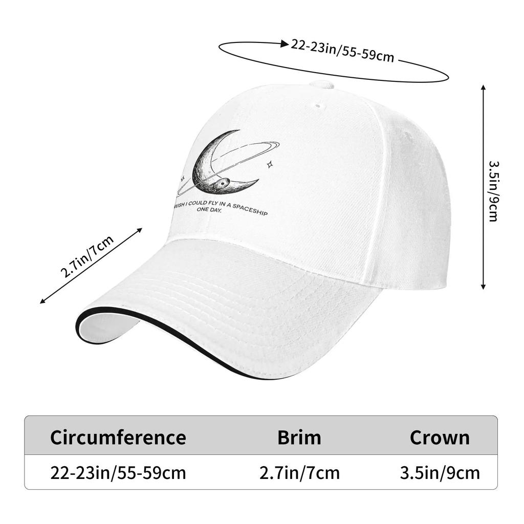 Moon Sun Baseball Cap Summer Women Unisex I Wish I Could Fly Black Design Hip Hop Hats Breathable Casual Caps