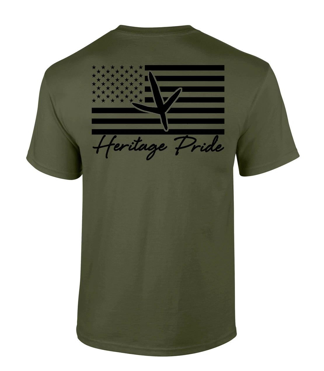 

Heritage Pride Turkey Track American Flag Hunting Outdoors Short Sleeve T-Shirt M