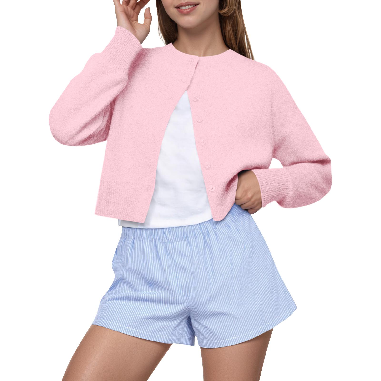 

Женская мода с длинным рукавом, рождественский принт «Снеговик-снежинка», куртка, кардиган M розовый