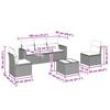 6-teiliges Gartensofa-Set mit Kissen Hellgrau Poly-Rattan