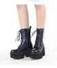 Fashion Autumn Winter Waterproof Women Leather Boots Punk Style Chain Design Female High Top Motorycle Boots Thick Soled Women Shoes