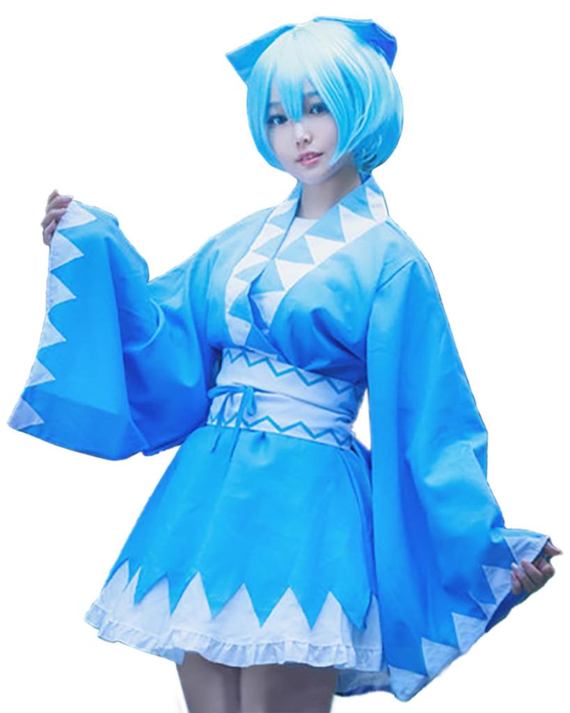 [Milky Time] Touhou Cirno Cosplay Costume with Wig, Anime Costume, Halloween, Touhou Project