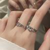 Niche Design Moonstone Cold Wind High Sense Light Luxury French Irregular Texture Open Ring Women