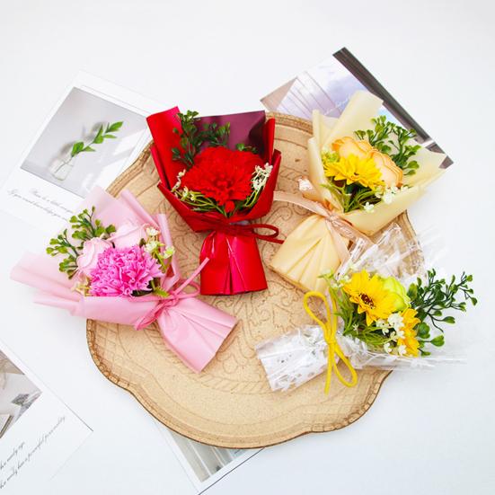 Soap Flower Bouquet Scented Artificial Carnation Rose Flower Bouquet for Women Mom Wife Best Friend Birthday Christmas Valentine's Day