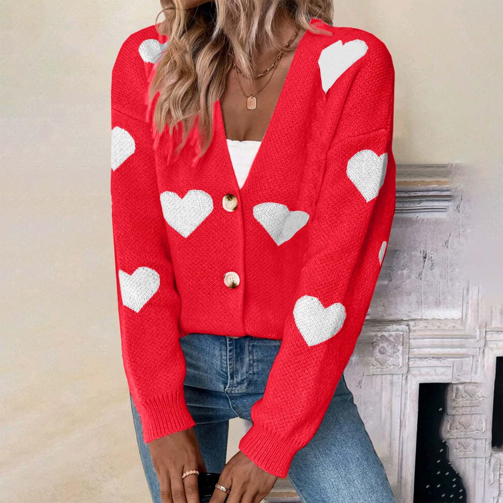 

Women s T,Shirt Vintage Floral Print Round Neck Loose Long Sleeve Mid,Length Thumb Leak Top M червоний