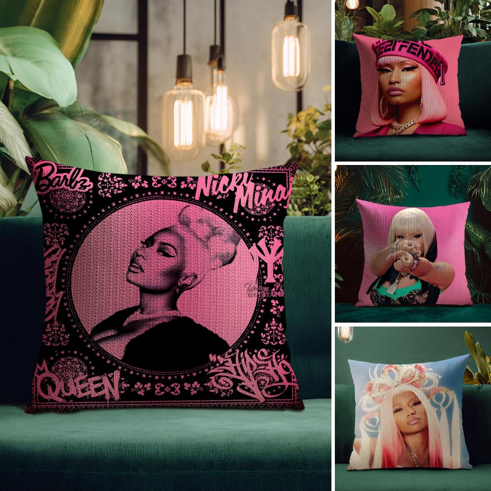 NNicki MinajJ Pink Friday Cushion Cover Natural Linen Pillow Case DoubleSided Print Decorative Sofa Pillowcase Home Decor Gift
