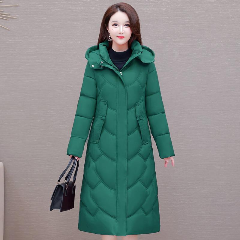 Winter Hooded Women's Cotton-padded Clothes Women's Long Knee-slim Cotton-padded Jackets Thermal Down Cotton-padded Clothes Women's Jackets
