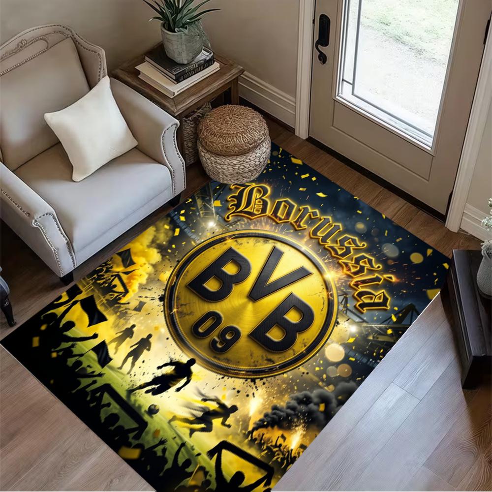 Bvb Football Team Area Rug Suitable For Balcony Dining Room Bedrooms Playrooms Antislip Rug Anime Office Decor Perfect Birthdaychristmas Gift Idea
