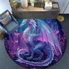 Purple Dragon Round Area Rug,Carpet Rug for Living Room Bedroom Sofa Playroom Decor,Non-slip Floor Mat