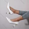 Fashion Shoes Woman Spring Autumn High Heels Elegant Woman Black Heeled Pointed Toe Pumps Dress Leather Solid Color Heels for Women
