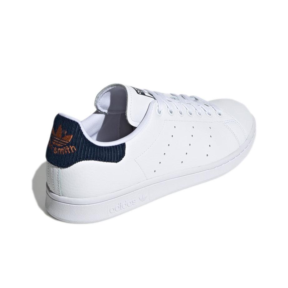 adidas Originals Stan Smith Blue Tail Casual Slip Resistant Durable Low Top Skate Shoes Men Sneakers White Navy-Blue EH2305