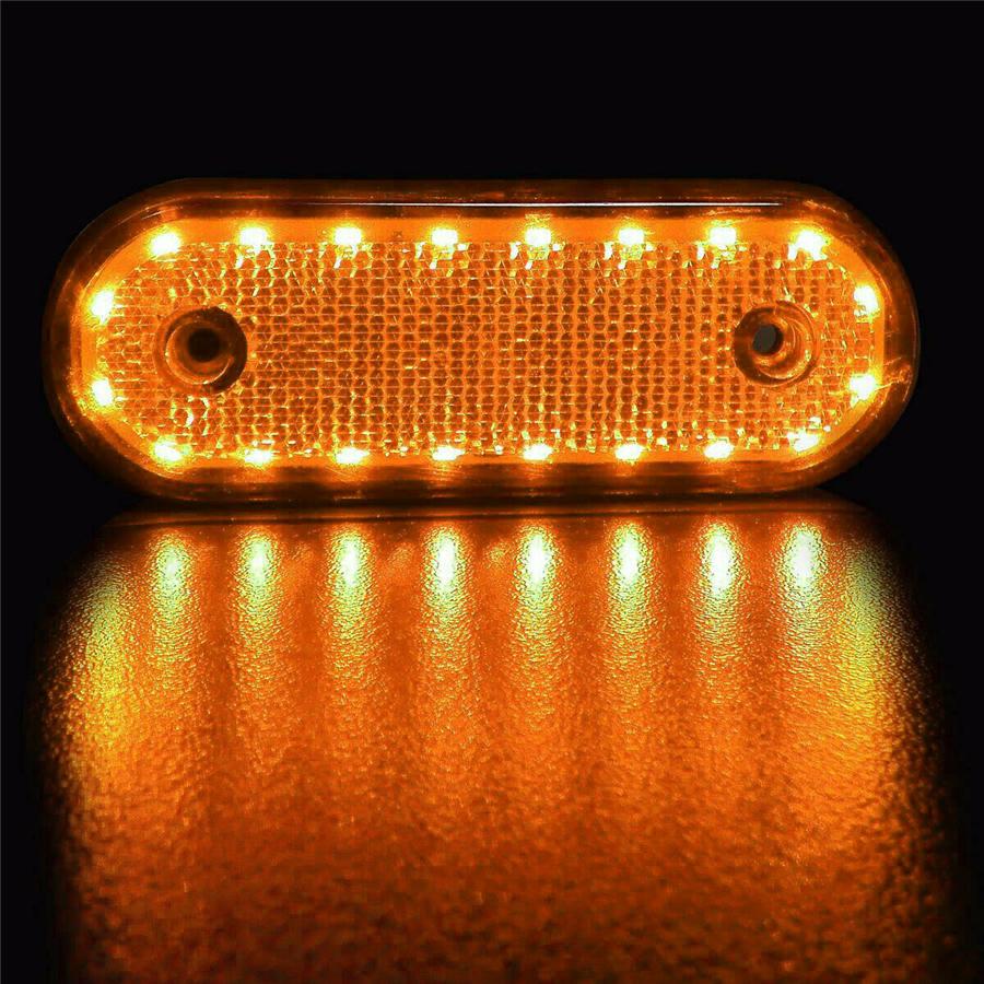 10X Amber 20LED Side Marker Indicator Light Lamp Caravan Truck Trailer Lorry 24V