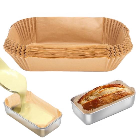 100 Stück Brotlaib-Formeinlagen 9x5 Zoll Antihaft-Pergamentpapier Einweg-Backpapiereinlagen zum Backen von Brot Toast Kuchen