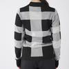 Marie Claire Black Mock Neck Checkered Golf Sweater Women's (735751)
