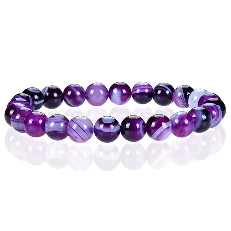 8mm Tiger Eyes Beaded Bracelets Natural Stone Bracelet Agates Cat Eye Chalcedony Stretch Bangle Healing  Gifts Women Men