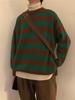 Men's Retro Striped Sweater: Korean Style, Loose Fit, Round Neck, Autumn/Winter Trendy Casual Unisex Knitwear