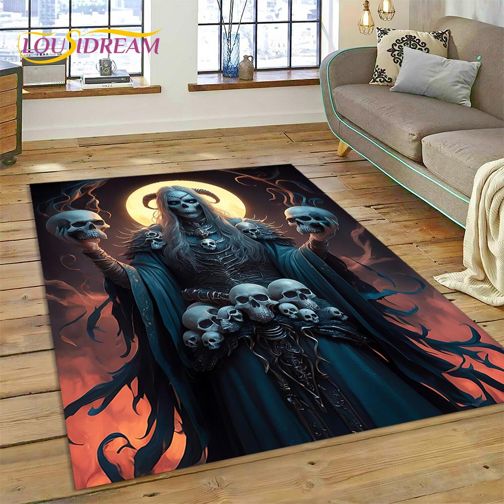 New Gothic Horror Character Skull Ghost Spirit Carpet Rug for Bedroom Living Room Home Sofa Decoration,kids Decor Floor Mat