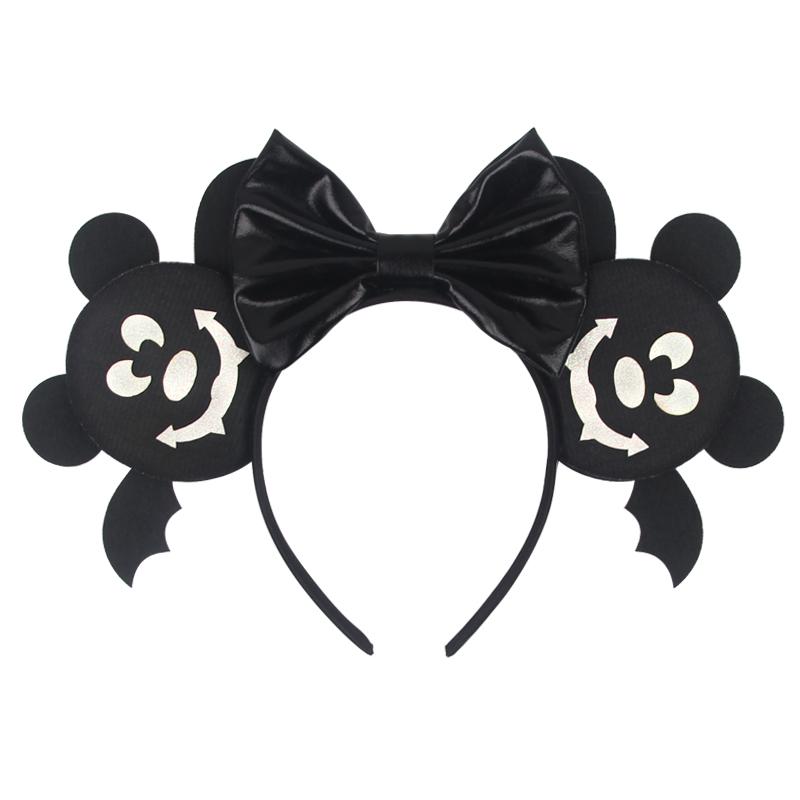 Halloween Mouse Ears Headband Sequins Bow Hairband For Women Featival Party DIY Hair Accessories Boutique