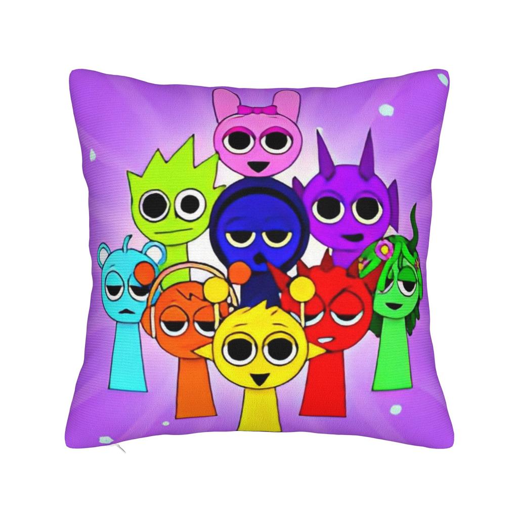 Sprunki Game Square Pillow Cases Cartoon Cushion Cover Fashion Polyester Decor Pillowcover for Car 45x45cm