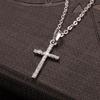 LATS Female Cross Pendants Gold Crystal Jesus Cross Pendant Necklace Jewelry For Women Men