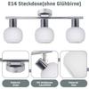 Spot de plafond - NETTLIFE - 3 ampoules E14 - Blanc - Abat-jour en verre - Style Scandinave