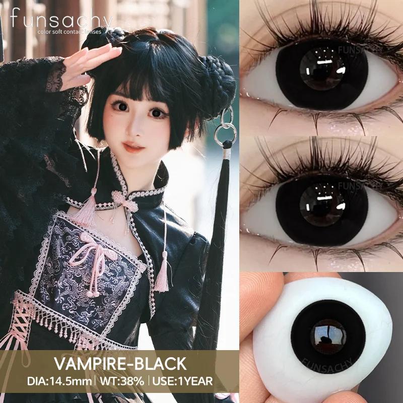 FUNSACHY 1 Pair Fashion Colored Contact Lenses for Cosplay Green Pink Anime Cosplay Lens Beauty Halloween Makeup Eye Soft Lens