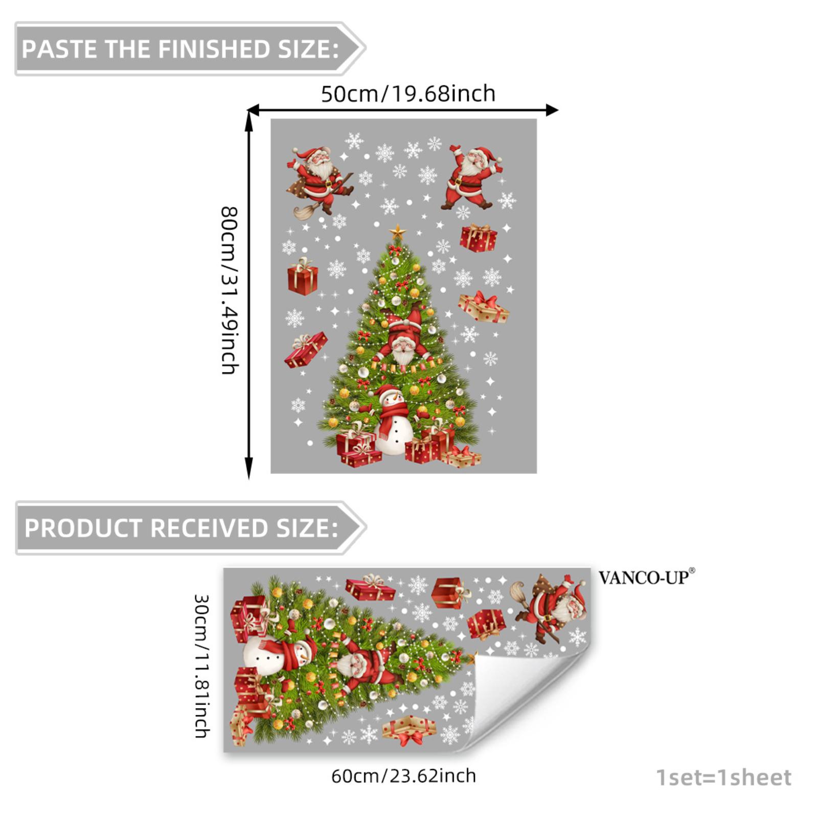 

Милые рождественские наклейки, Двусторонняя электростатическая печать, One Size