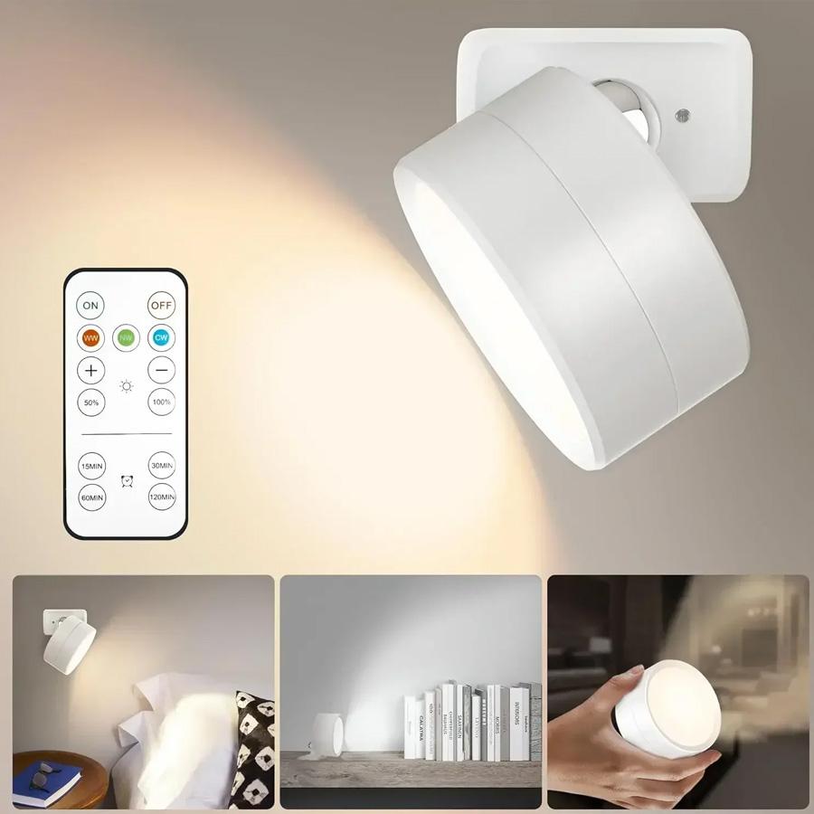 Rechargeable Magnetic LED Wall Light - 360° Rotation Touch Lantern W/ Remote Control, Wall Mount Cabinet Spotlight Night Lamp