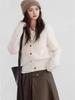 Korean Style Cable Knit Single-Breasted Round Neck Long-Sleeve Women's Cardigan