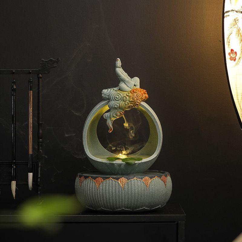 Chinese Zen-style Flowing Water Ornament, Desktop, Circulating Water, Living Room, Entrance Hall, Office, Attracting Wealth