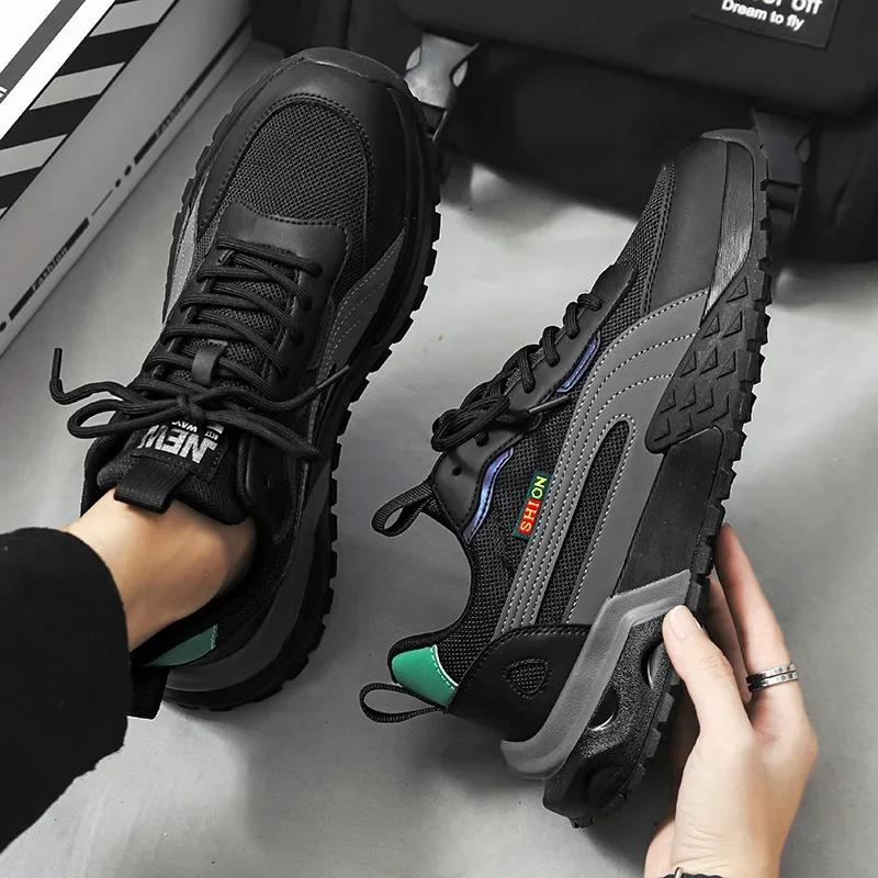 Fashion Men's Sneakers Luxury Brand Casual Shoe New Mesh Breathable Sport Running Shoes for Men Lace Up Platform Trainer Tenis Masculino