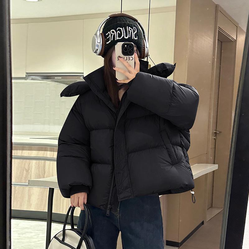 Autumn Winter Short Jacket Women Fashion Lightweight Hooded Down Cotton Overcoat Female Loose Casual Warm Parkas Outerwear