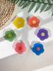 Cartoon Floral Pattern Transparent Phone Stand Foldable Ring Buckle Stand Green