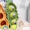 Plush Pea Dog Chew Toy Squeaky IQ Training Food Hiding Pet Interactive Toy Small Medium Large Breed Dogs Teething Cleaning Enrichment Toy