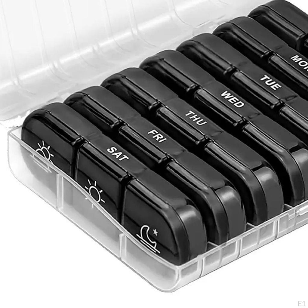 Daily Tablet Box Case AM Portable Seven Days Boxes 3 Times A Day Container for Fish
