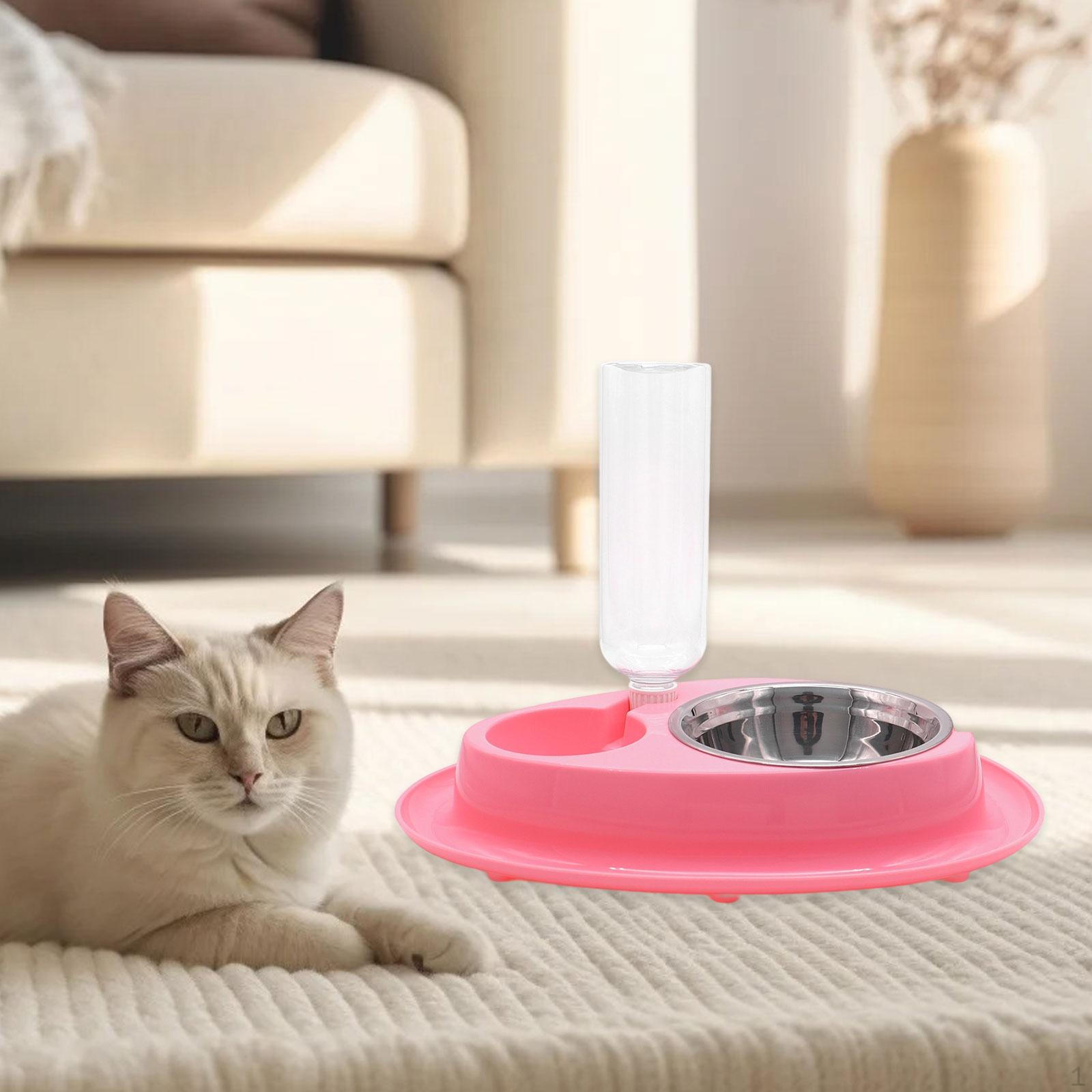 

Кормушка для кошек Миска для собак Устойчивое основание Еда и питье Разделение сухого и влажного с диспенсером для воды для