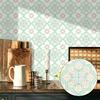 10 Stück Bohemian Retro Fliesenaufkleber mit Blumenmuster Lederstruktur Selbstklebende Wandaufkleber Küchenrückwand Waschbecken Tisch Haus DIY Renovierung