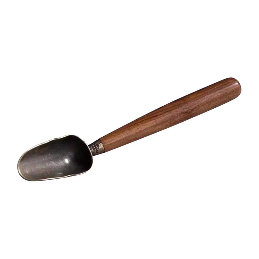 

Retro Tea Scoop Long Handle Loose Leaf Tea Scoop Multifunction Creative Tea Shovel Vintage Ebony Teaspoon Tea Accessories
