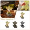 Resin Dragon Figurine Reading Book Decorative Sculpture Creative Home Ornament Desktop Display Gift Collectible Art