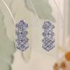Elegant 925 sterling Silver Women's clasp earrings Luxury Natural Tanzanite round 3.0mm gemstones fine jewelry for Proposal wear