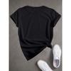 Black Short-Sleeved T-Shirt for Women And Unisex Featuring a Pink Flower Or Letter G Design - Casual Round Neck Top with a Loose Fit Suitable
