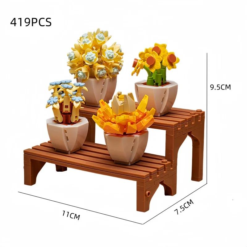 Non-Toxic Knew Built 3D Sunflower Po Frame Building Block Toys-Holiday Gifts For Children' Room Decorcreative Diy For Tv Background Wall