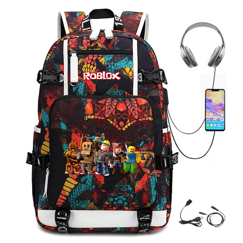 Cartoon Game Merchandise With Usb Hiking Bag College Students Outdoor Travel Large Capacity Backpack Bag