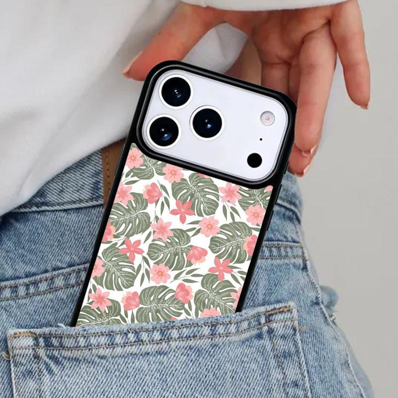 Tropical Green Plant Leaf Phone Case for iPhone 17ProMax 12 13 14 15 16e 17 Pro Max Plus Air Cover
