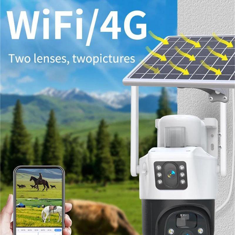 V380 PRO 4G Solar Dual Lens Remote Outdoor Monitoring Camera