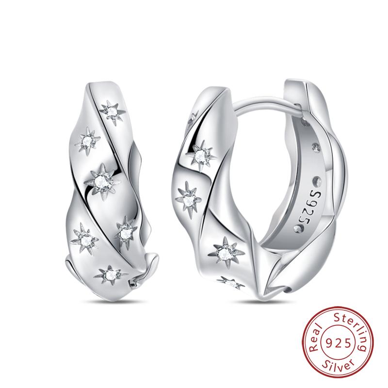 Inlaid Zircon Earrings 925 Silver Minimalist Butterfly Dragonfly Cute Claw Hoop Earrings Women Exquisite Party Jewelry