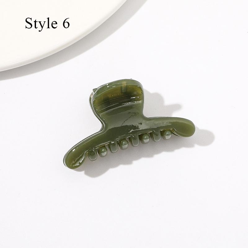 HFYJ Hollow Small Size 4cm Square Hair Claws Acrylic Jelly Color Hairpin Shark Crab Hair Clip Claw Hair Accessories for Women