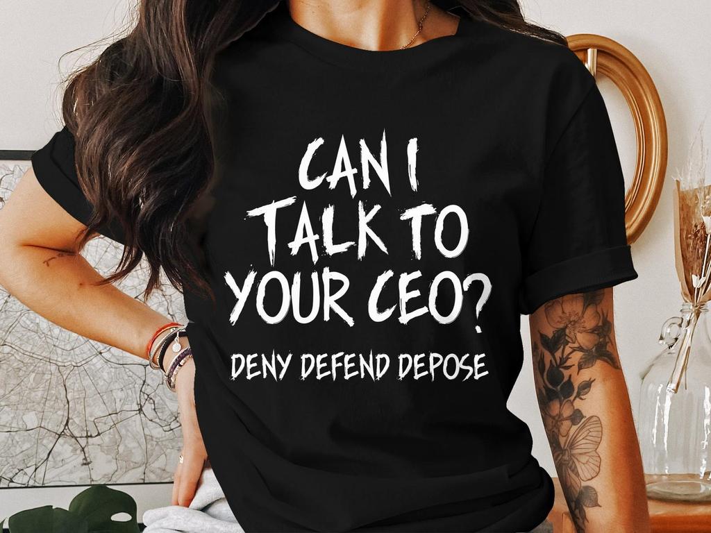 Deny Defend Depose T-Shirt, Bold Activist Statement Tee, Anti Capitalist Message, Vigilante Justice, Protest Graphic T-Shirt